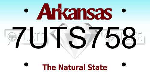 7UTS758 Arkansas License Plate