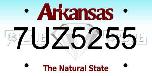 7UZ5255 Arkansas License Plate