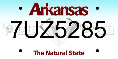 7UZ5285 Arkansas License Plate