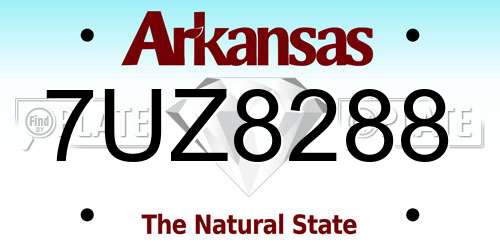 7UZ8288 Arkansas License Plate