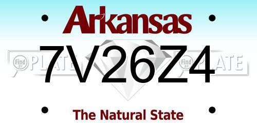 7V26Z4 Arkansas License Plate