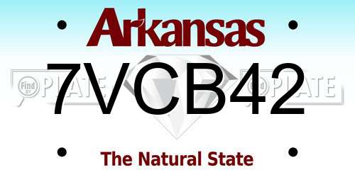 7VCB42 Arkansas License Plate
