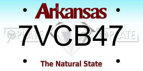7VCB47 Arkansas License Plate