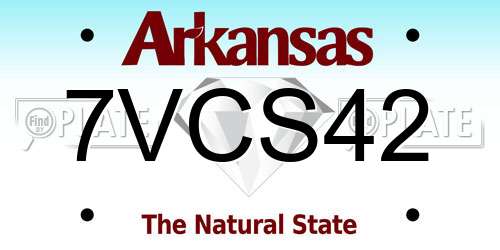 7VCS42 Arkansas License Plate
