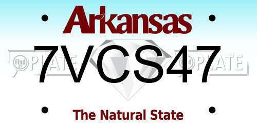 7VCS47 Arkansas License Plate