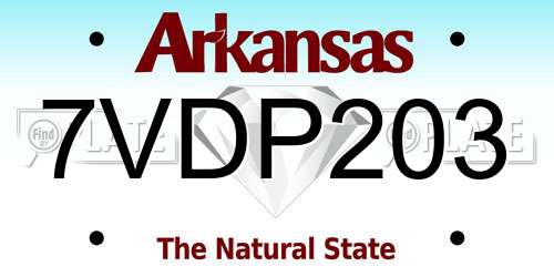 7VDP203 Arkansas License Plate