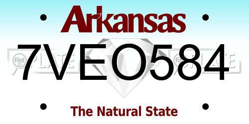 7VEO584 Arkansas License Plate