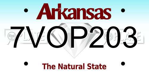 7VOP203 Arkansas License Plate