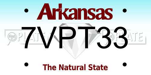 7VPT33 Arkansas License Plate