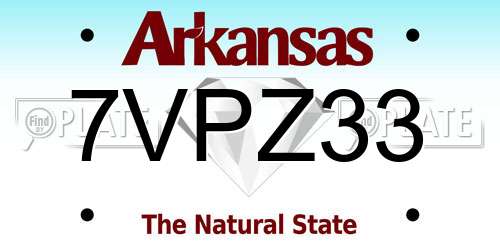 7VPZ33 Arkansas License Plate