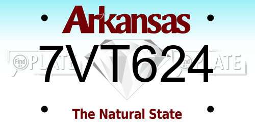 7VT624 Arkansas License Plate