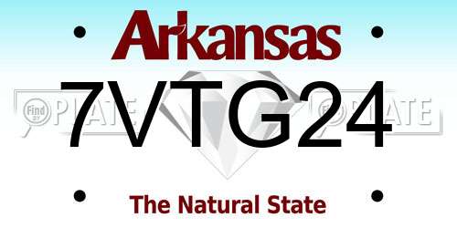 7VTG24 Arkansas License Plate