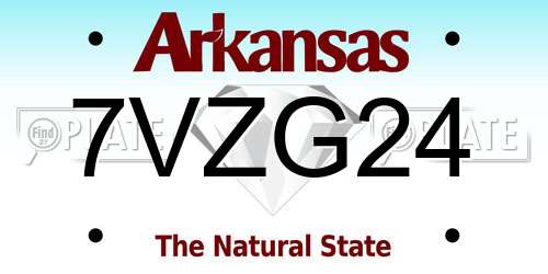 7VZG24 Arkansas License Plate