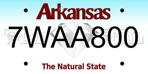 7WAA800 Arkansas License Plate