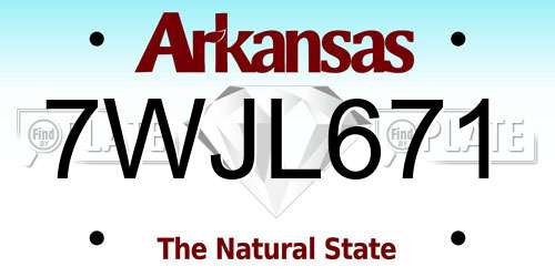 7WJL671 Arkansas License Plate