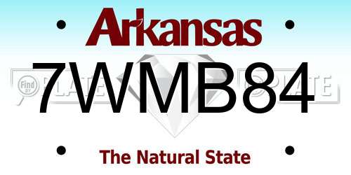 7WMB84 Arkansas License Plate