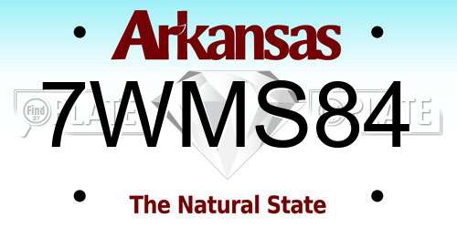 7WMS84 Arkansas License Plate
