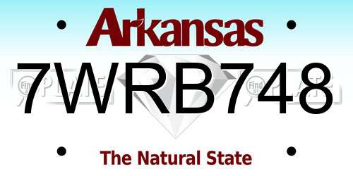 7WRB748 Arkansas License Plate
