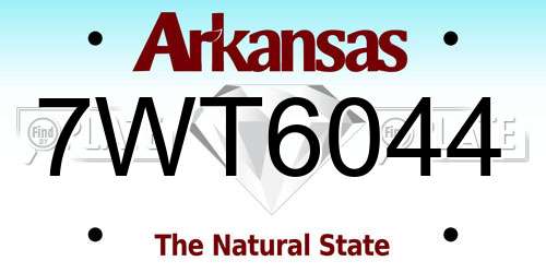 7WT6044 Arkansas License Plate