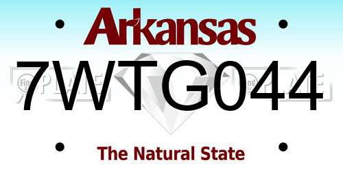 7WTG044 Arkansas License Plate
