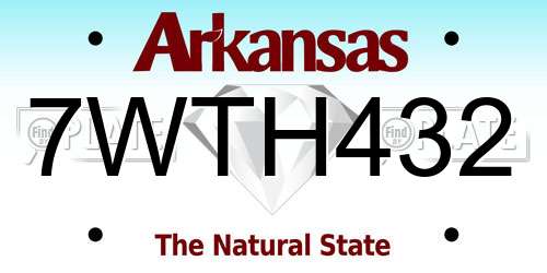 7WTH432 Arkansas License Plate