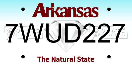 7WUD227 Arkansas License Plate