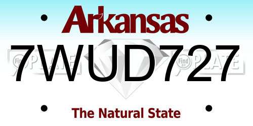 7WUD727 Arkansas License Plate