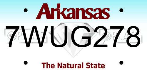 7WUG278 Arkansas License Plate
