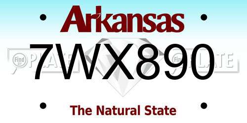 7WX890 Arkansas License Plate
