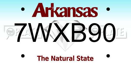 7WXB90 Arkansas License Plate