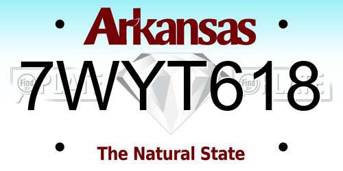 7WYT618 Arkansas License Plate