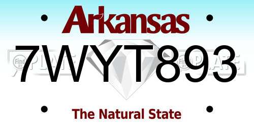 7WYT893 Arkansas License Plate