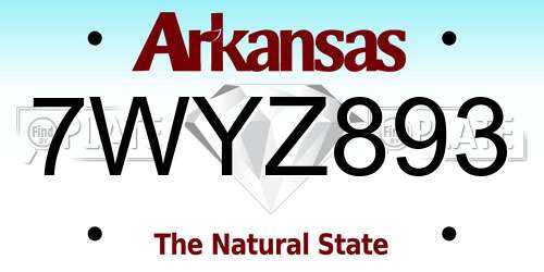 7WYZ893 Arkansas License Plate
