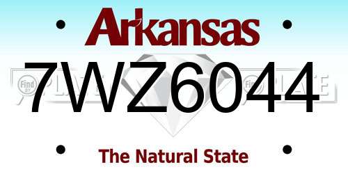7WZ6044 Arkansas License Plate