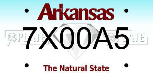 7X00A5 Arkansas License Plate