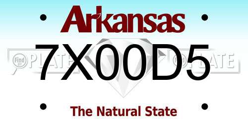7X00D5 Arkansas License Plate