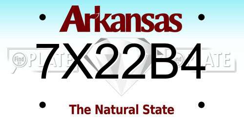 7X22B4 Arkansas License Plate