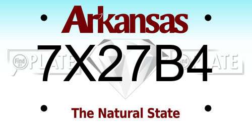7X27B4 Arkansas License Plate