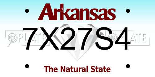 7X27S4 Arkansas License Plate