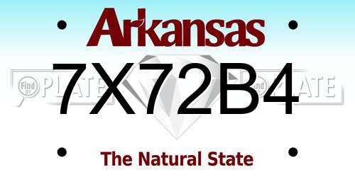7X72B4 Arkansas License Plate