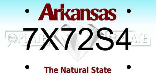 7X72S4 Arkansas License Plate