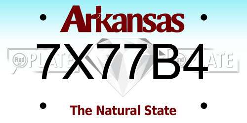 7X77B4 Arkansas License Plate
