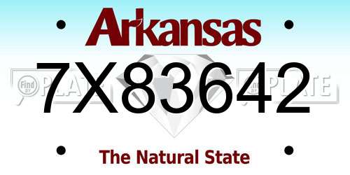 7X83642 Arkansas License Plate