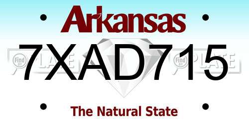 7XAD715 Arkansas License Plate