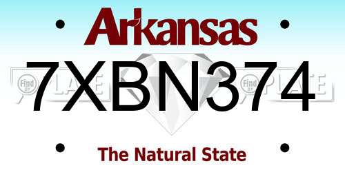 7XBN374 Arkansas License Plate