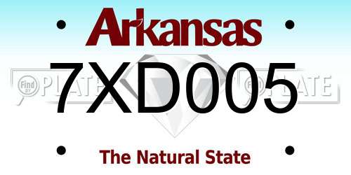 7XD005 Arkansas License Plate