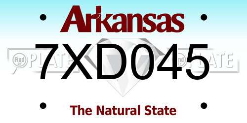 7XD045 Arkansas License Plate