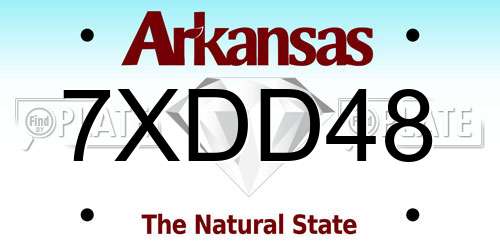 7XDD48 Arkansas License Plate