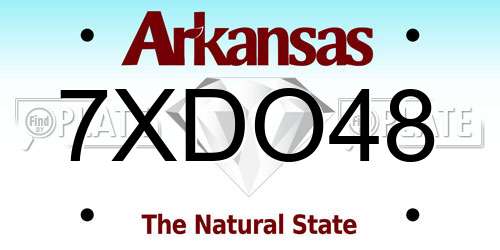 7XDO48 Arkansas License Plate
