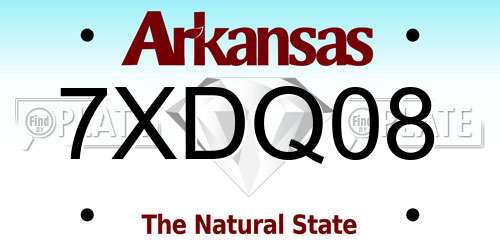 7XDQ08 Arkansas License Plate